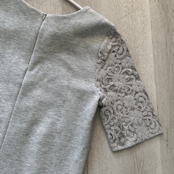Ann Taylor LOFT Sweater size XXS‎ gray knit lace sleeves casual dressy - Picture 8 of 8